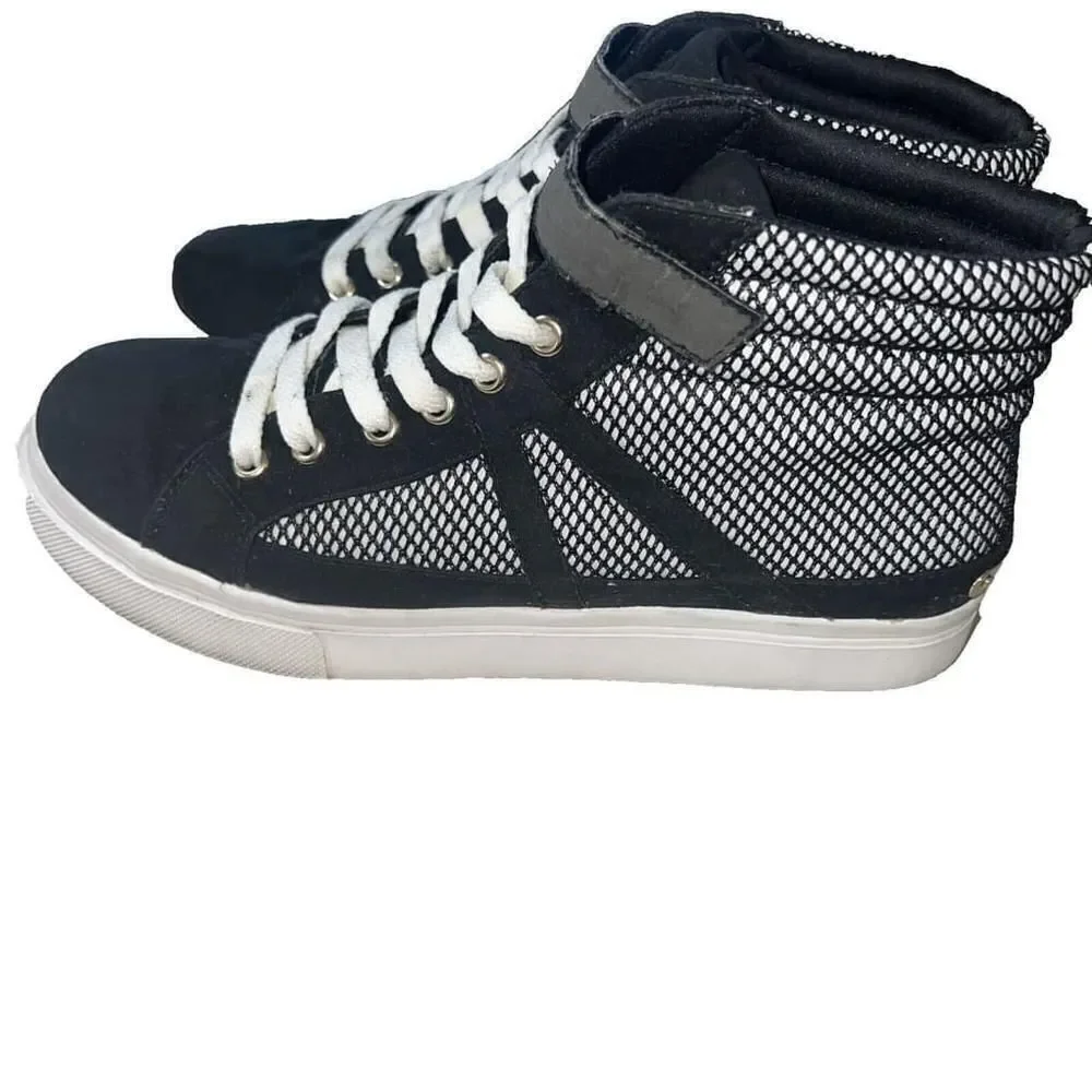 Women's Juicy Couture Chester High Top Fashion Sneakers Shoes Black White Sz 9